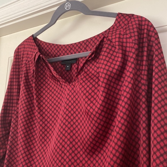 Red Black Blouse Long Sleeve M - Picture 8 of 9